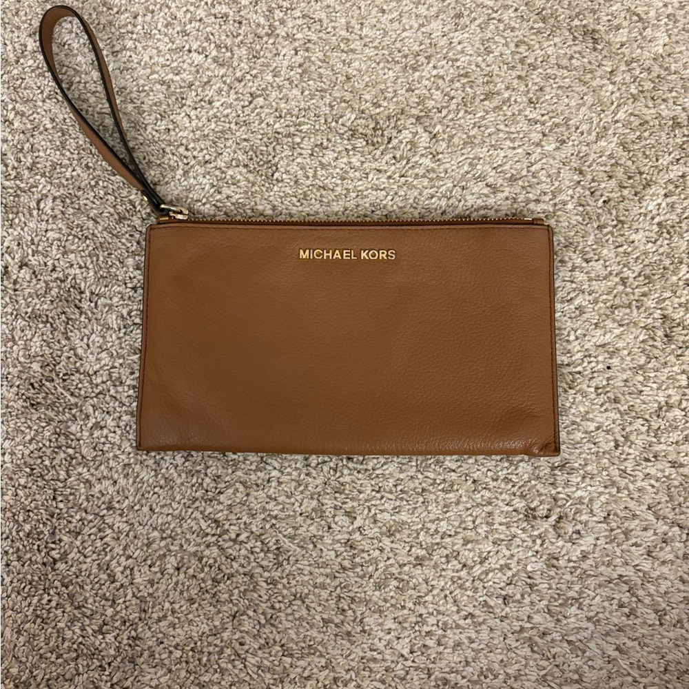Michael Kors Tan Leather Wristlet